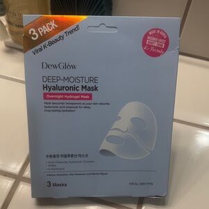 DewGlow Deep-Moisture Hyaluronic Mask - Light Blue (3 Pack)